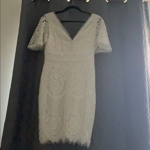 Lace white midi dress